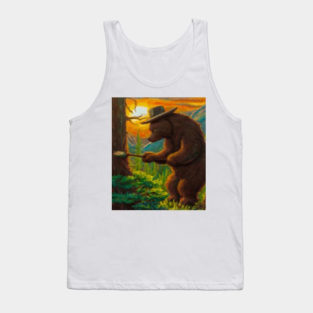 Bear Oil Painting Forest Ranger Tank Top by soulfulprintss8